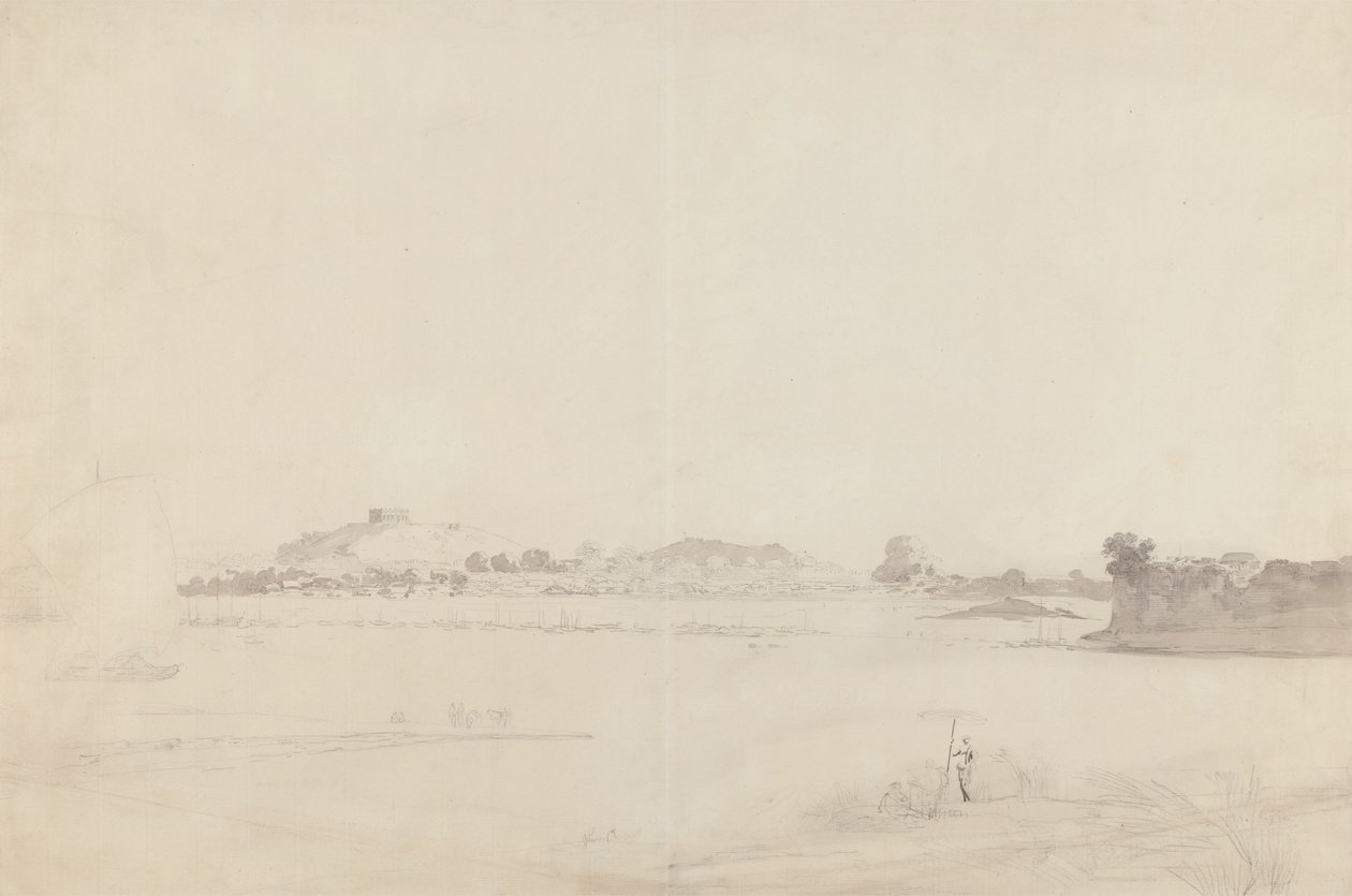 Vy över Monghyr, Bihar av William Daniell