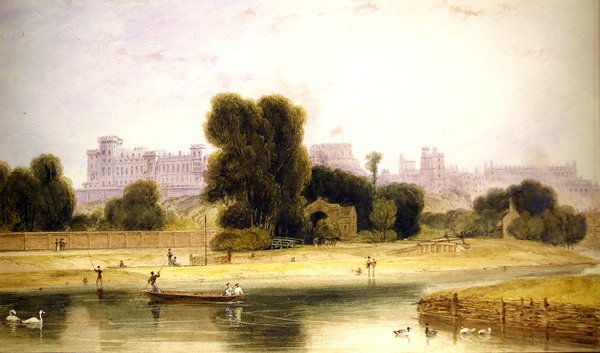 Windsor Castle från Eton, Berkshire av William Daniell
