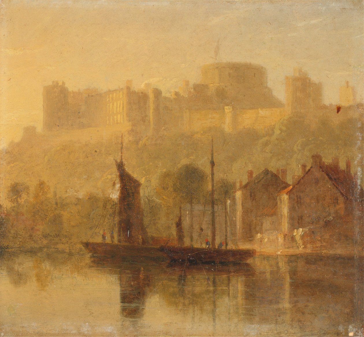 Windsor Castle från Themsen av William Daniell