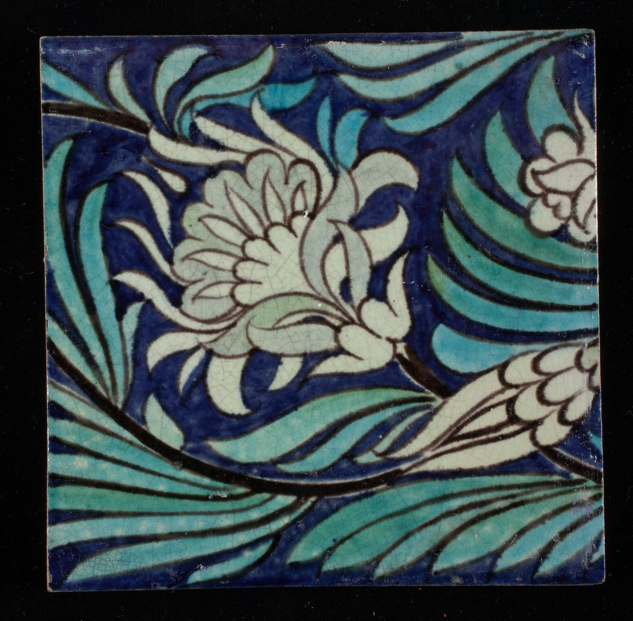 Art Nouveau kakel (glaserat lergods) av William de Morgan