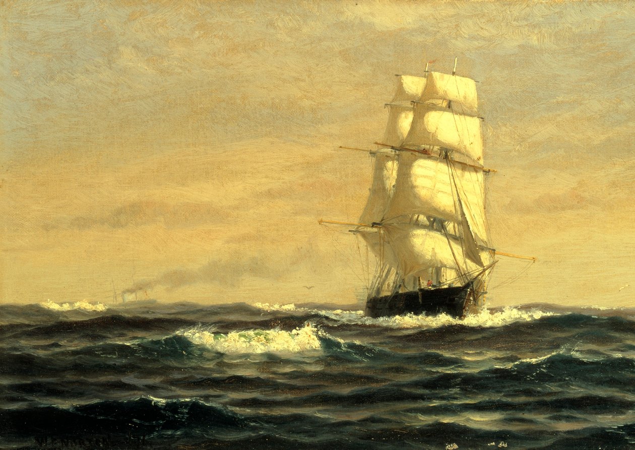 Segelfartyg - utanför Maines kust av William E. Norton