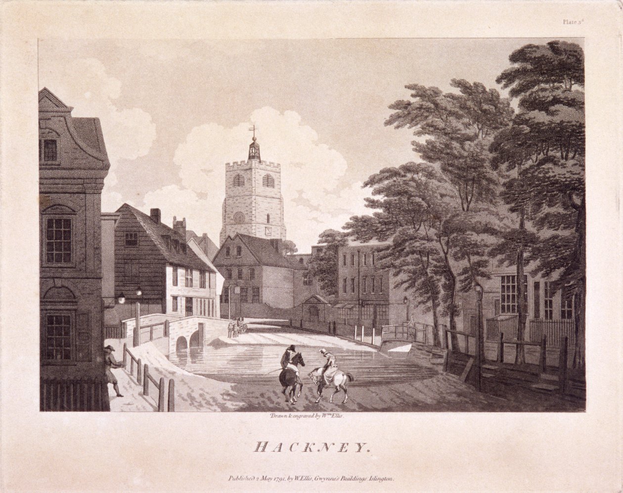 Hackney Brook, Hackney, London, 1791 av William Ellis