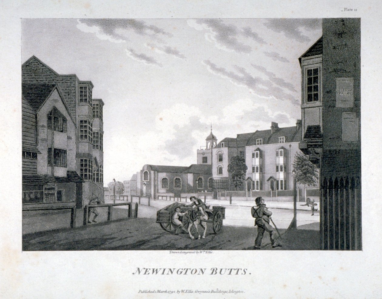 Newington Butts, Southwark, London, 1792. av William Ellis