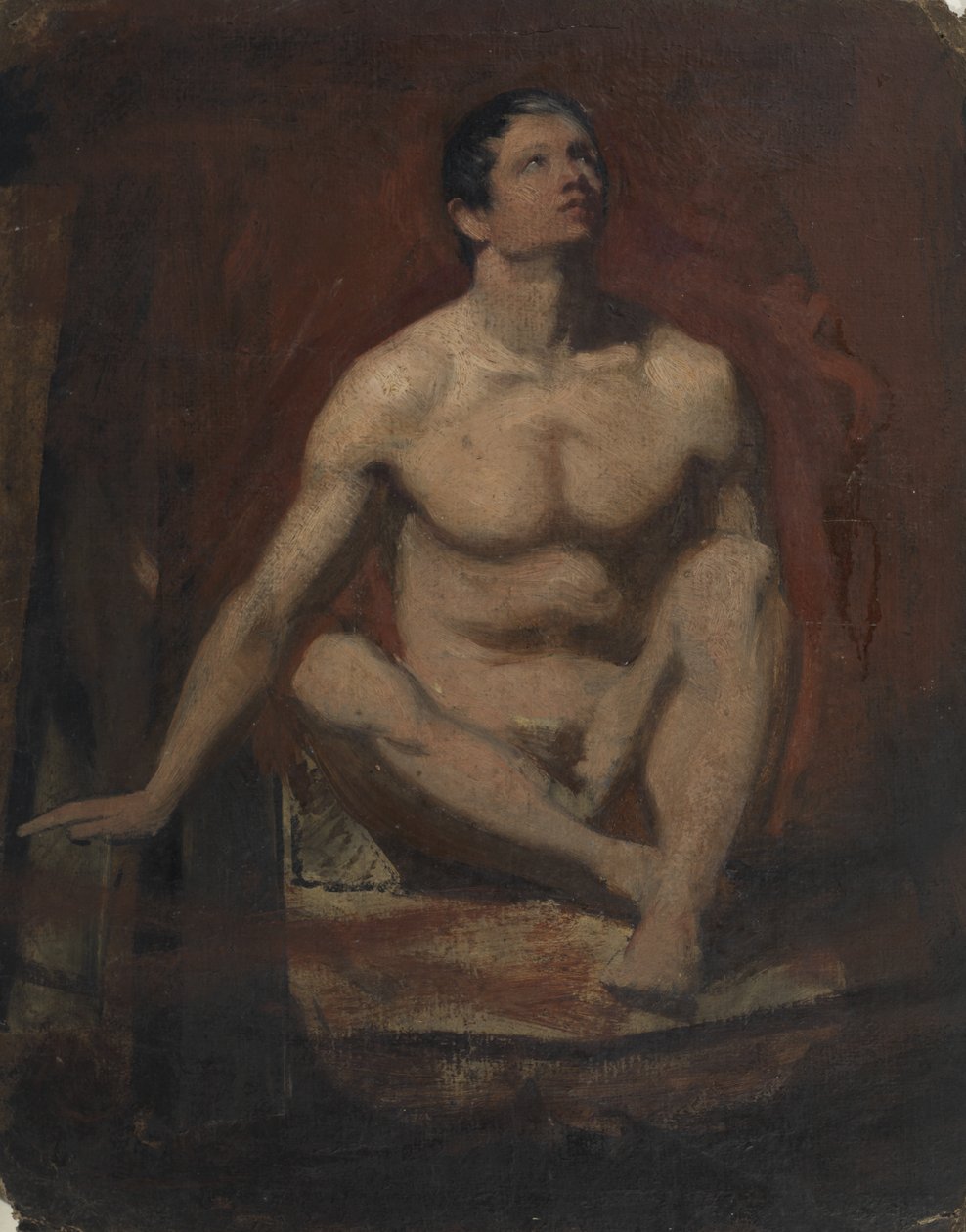 Sittande man naken, sedd framifrån av William Etty