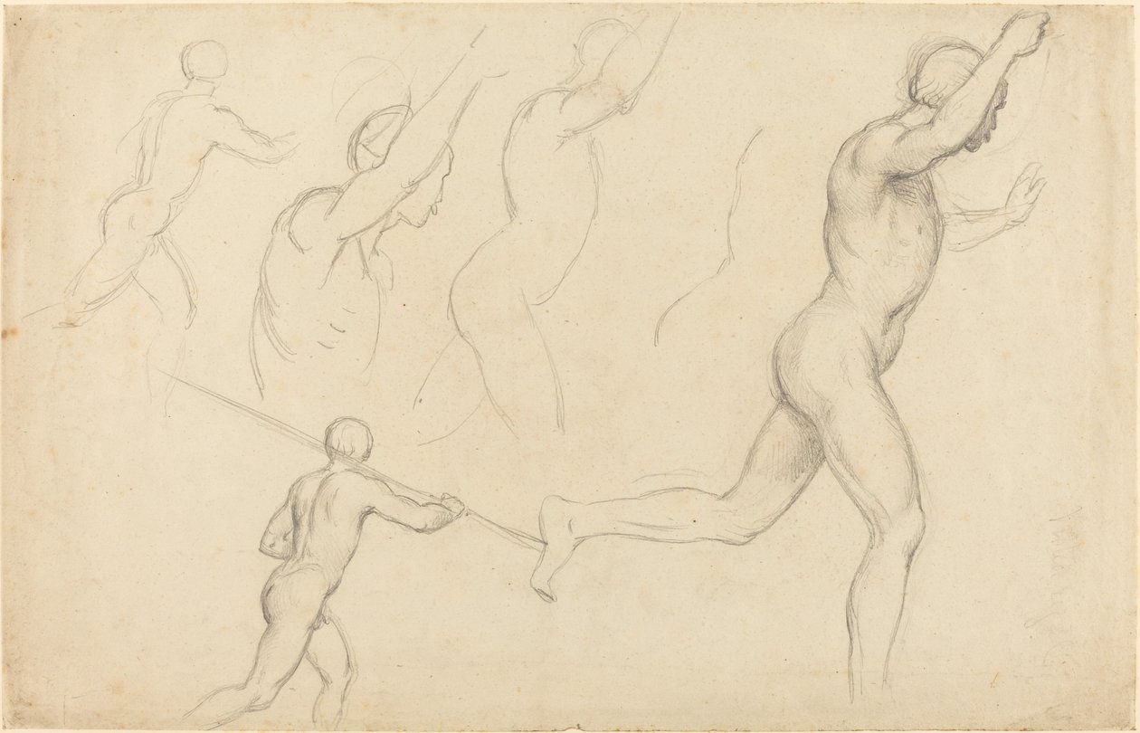 Studier av män som springer av William Etty