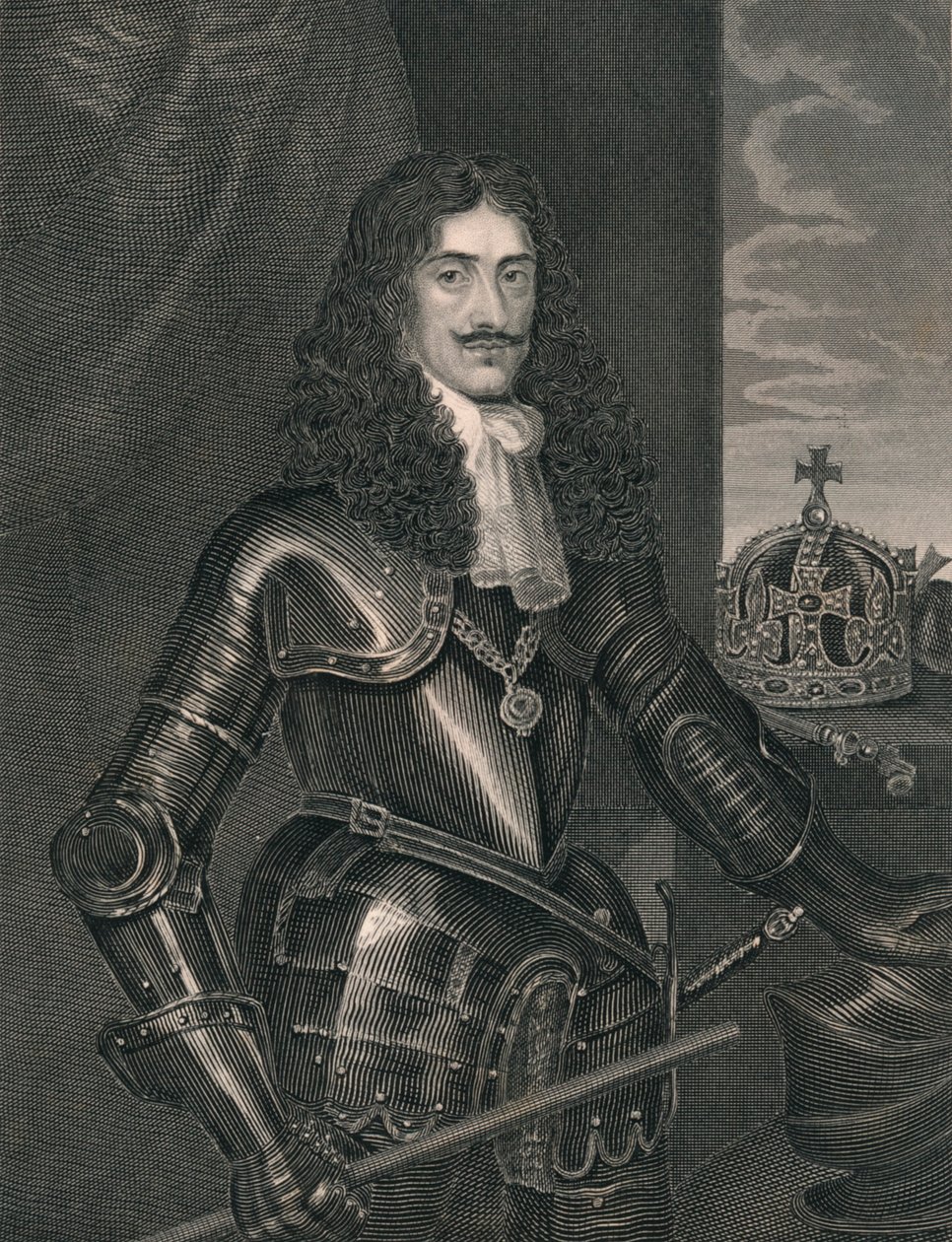 Kung Karl den andre, mitten av 1800-talet. av William Finden