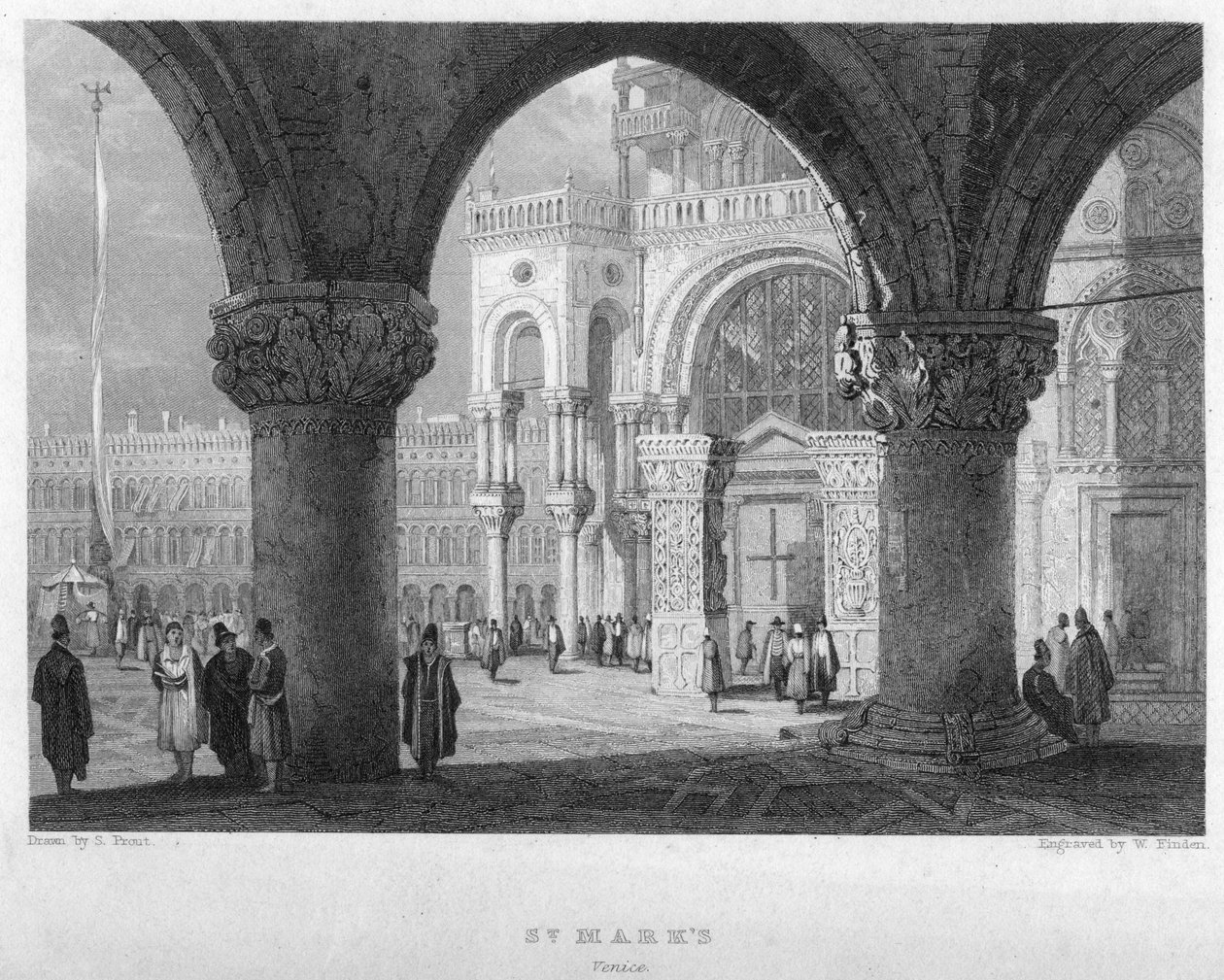 St Marks, Venedig, 1800-talet. av William Finden