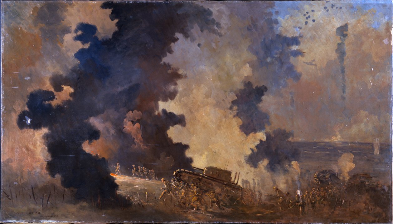 Dieppe, augusti 1942 (olja på duk) av William Francis Longstaff