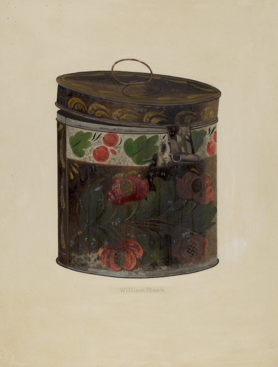 Toleware plåtburk, ca. 1937. av William Frank
