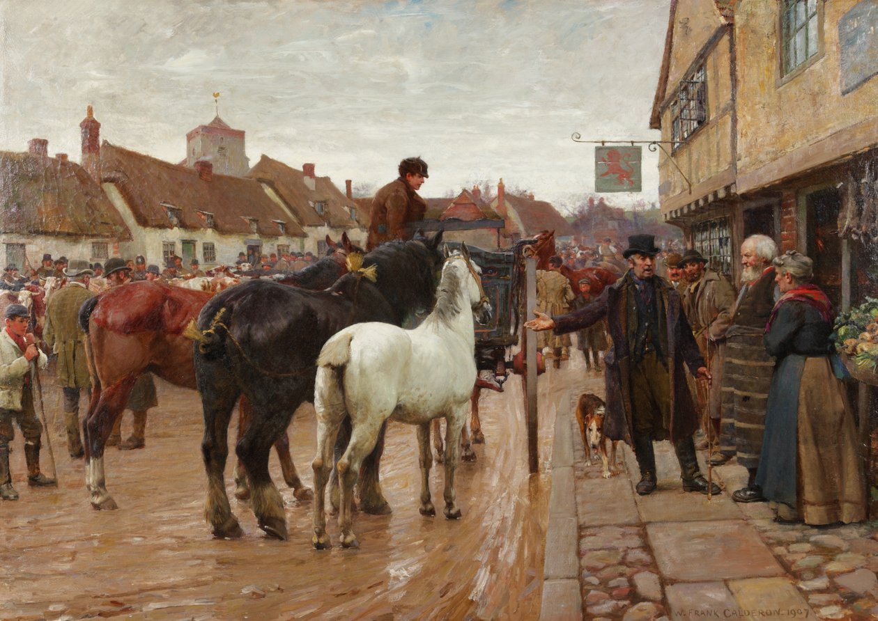 Marknadsdagen, 1907 av William Frank Calderon