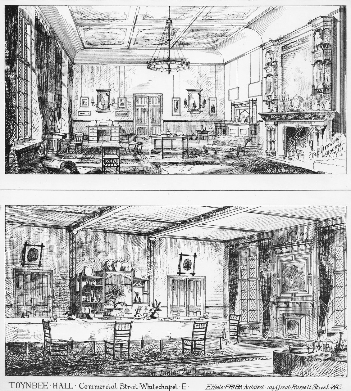 Interiör av Toynbee Hall av William H Atkin Berry