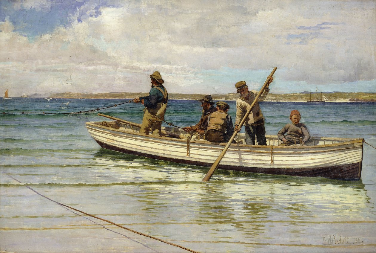 Hauling in the Catch, 1884 av William H. Bartlett