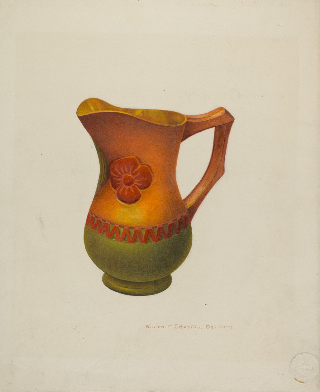 snidad träkanna, ca. 1940. av William H Edwards