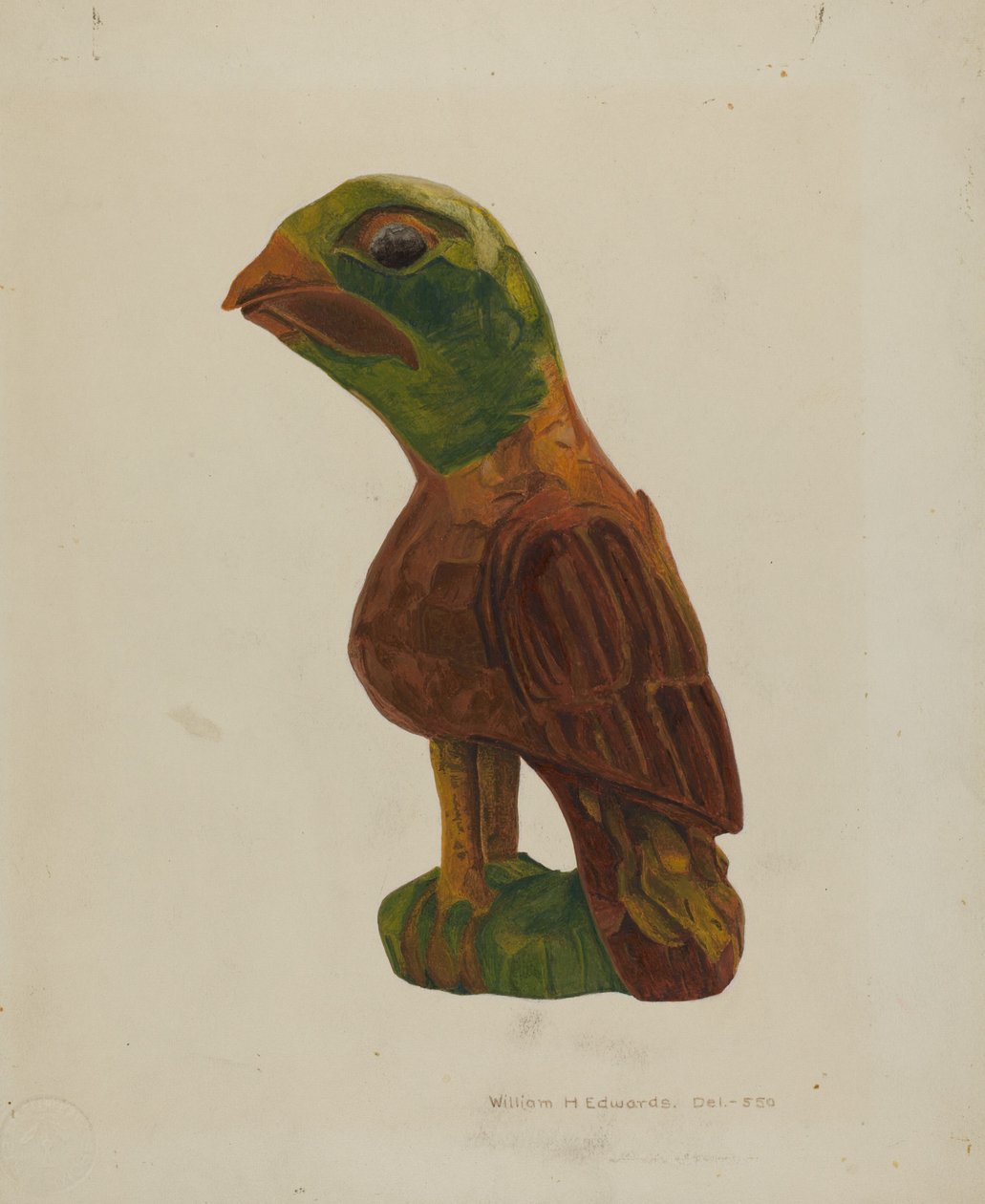 Pa. Tysk snidad fågel, ca. 1939. av William H Edwards