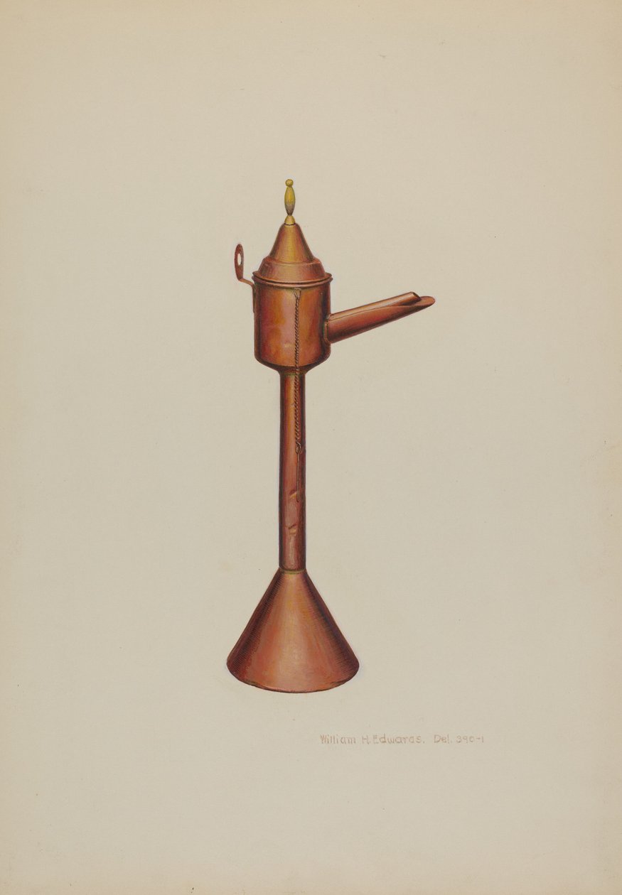 Whale Oil Lamp, ca. 1938. av William H Edwards
