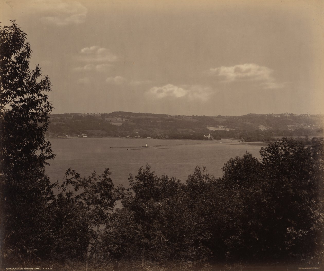 Cayuga Lake mot Ithaca av William H. Rau