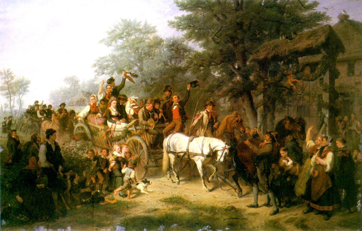 Ett bybröllop, 1859 av William Hahn