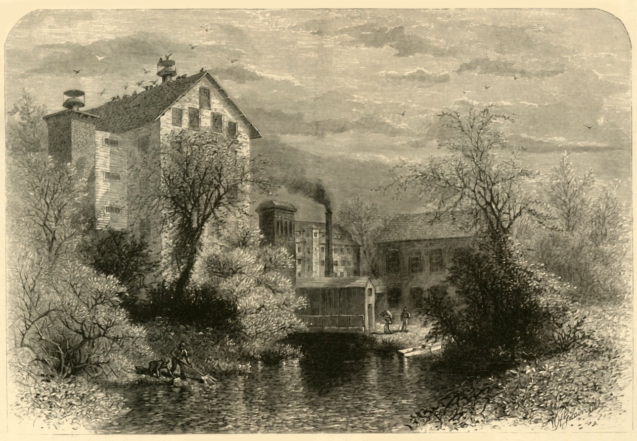 "Mills on Blackstone River", 1872. av William Hamilton Gibson