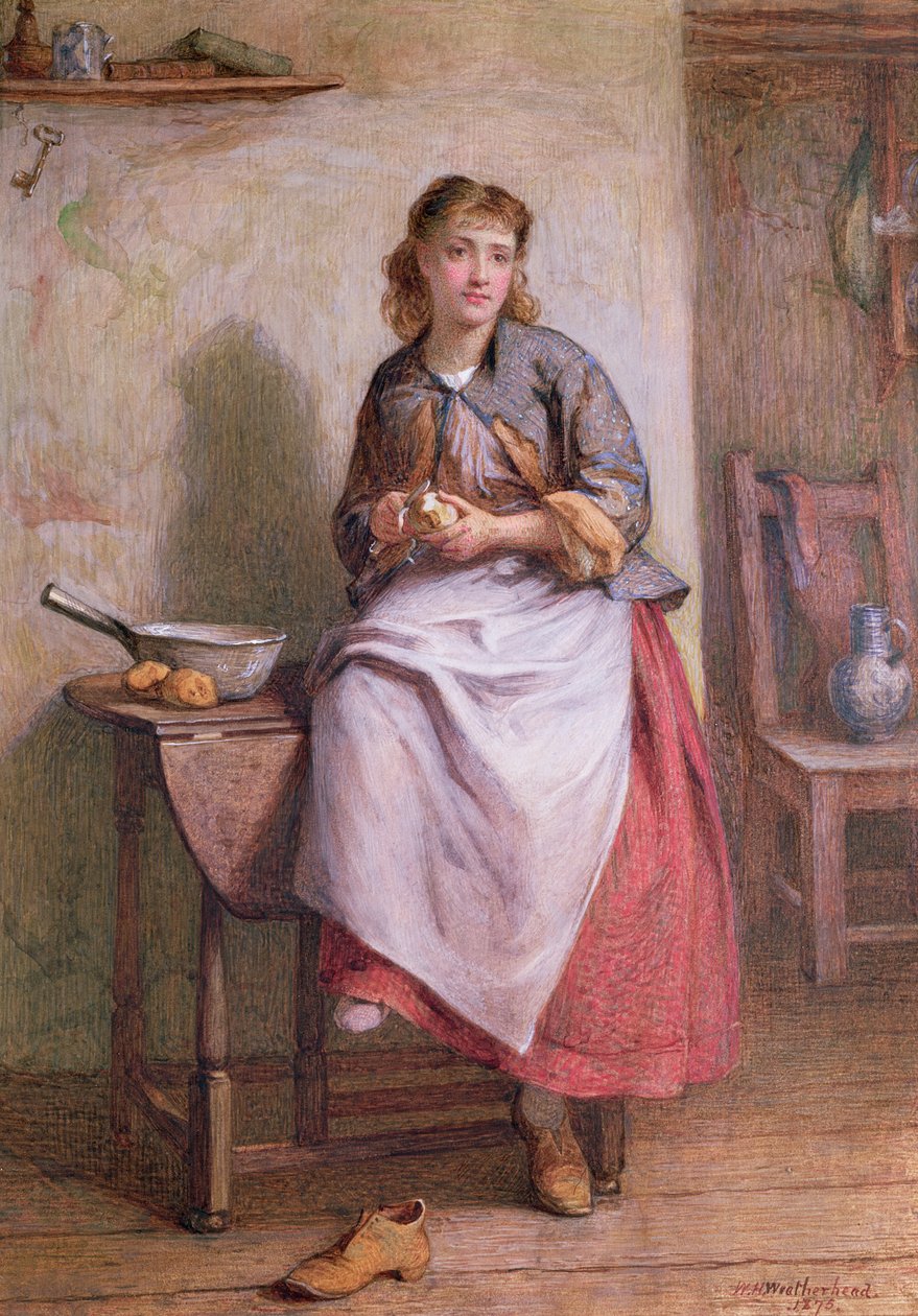 Flicka som skalar potatis av William Harris Weatherhead