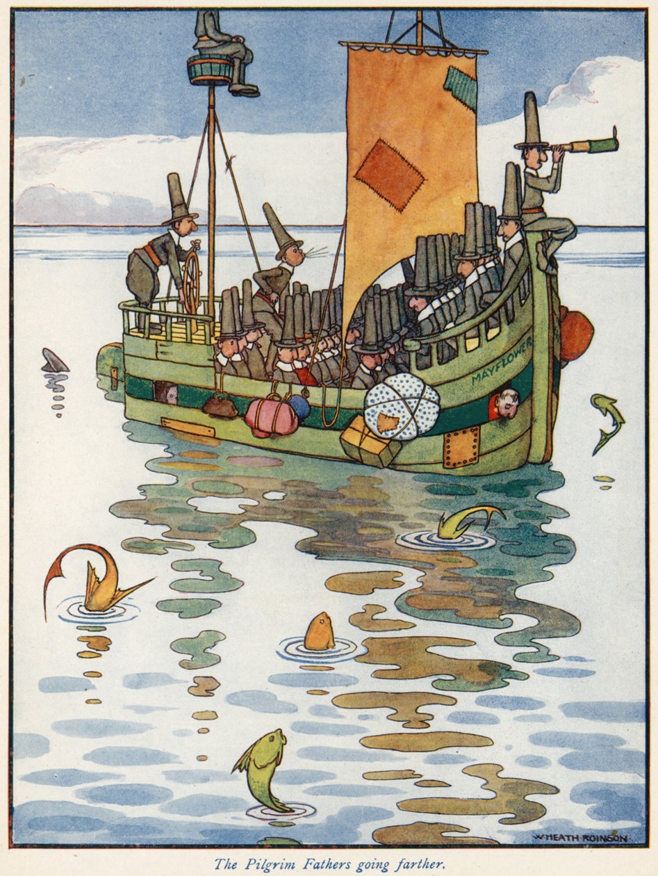 Pilgrimsfadern går vidare av William Heath Robinson