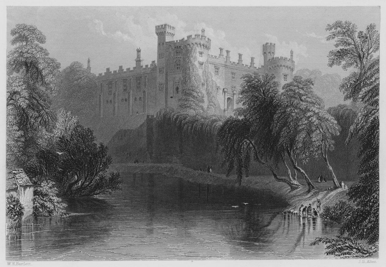 Kilkenny Castle (gravyr) av William Henry (after) Bartlett