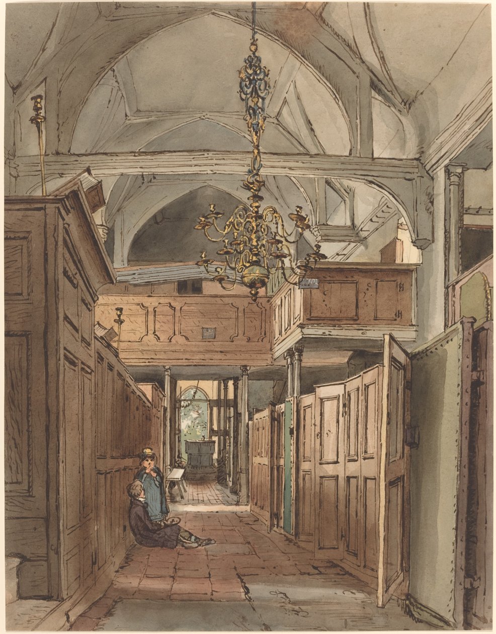 Interiör av Bushey Church av William Henry Hunt