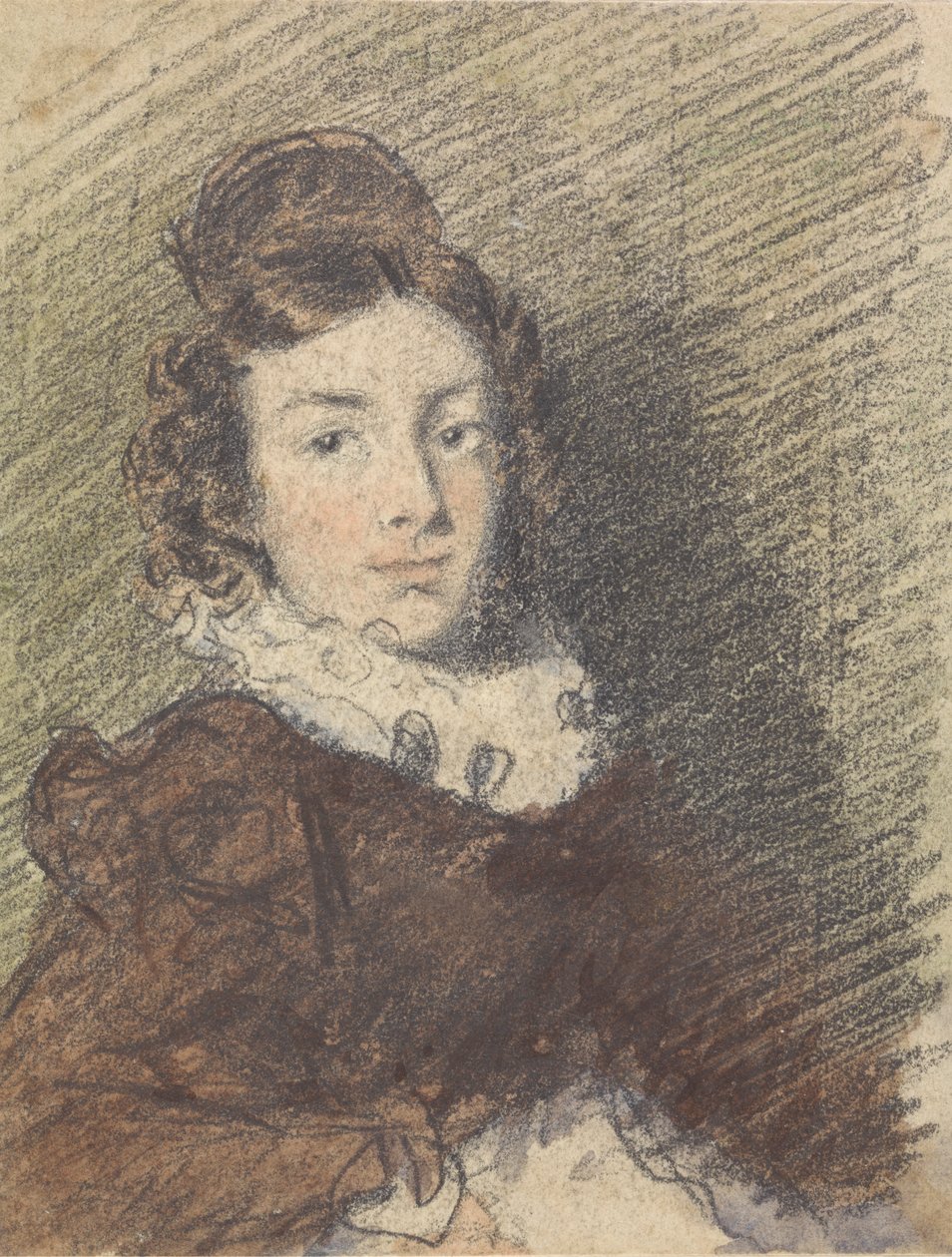 Porträttstudie av en flicka av William Henry Hunt