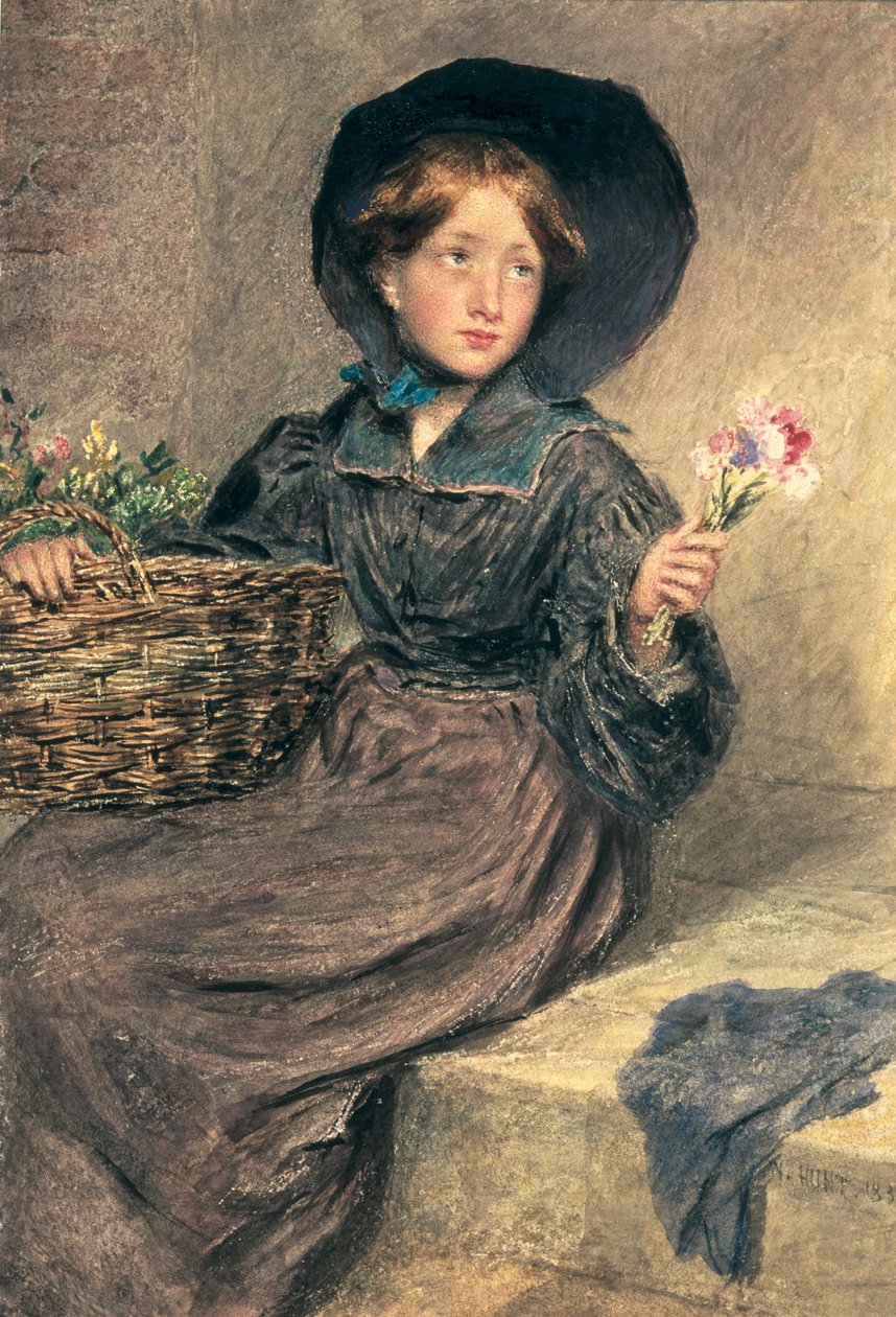 Blomstertjejen av William Henry Hunt