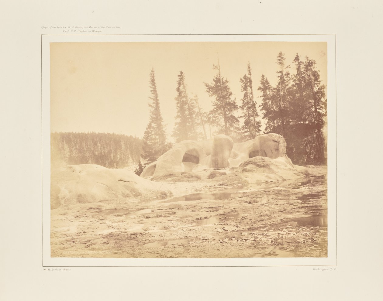 Krater av Grotto Geyser av William Henry Jackson
