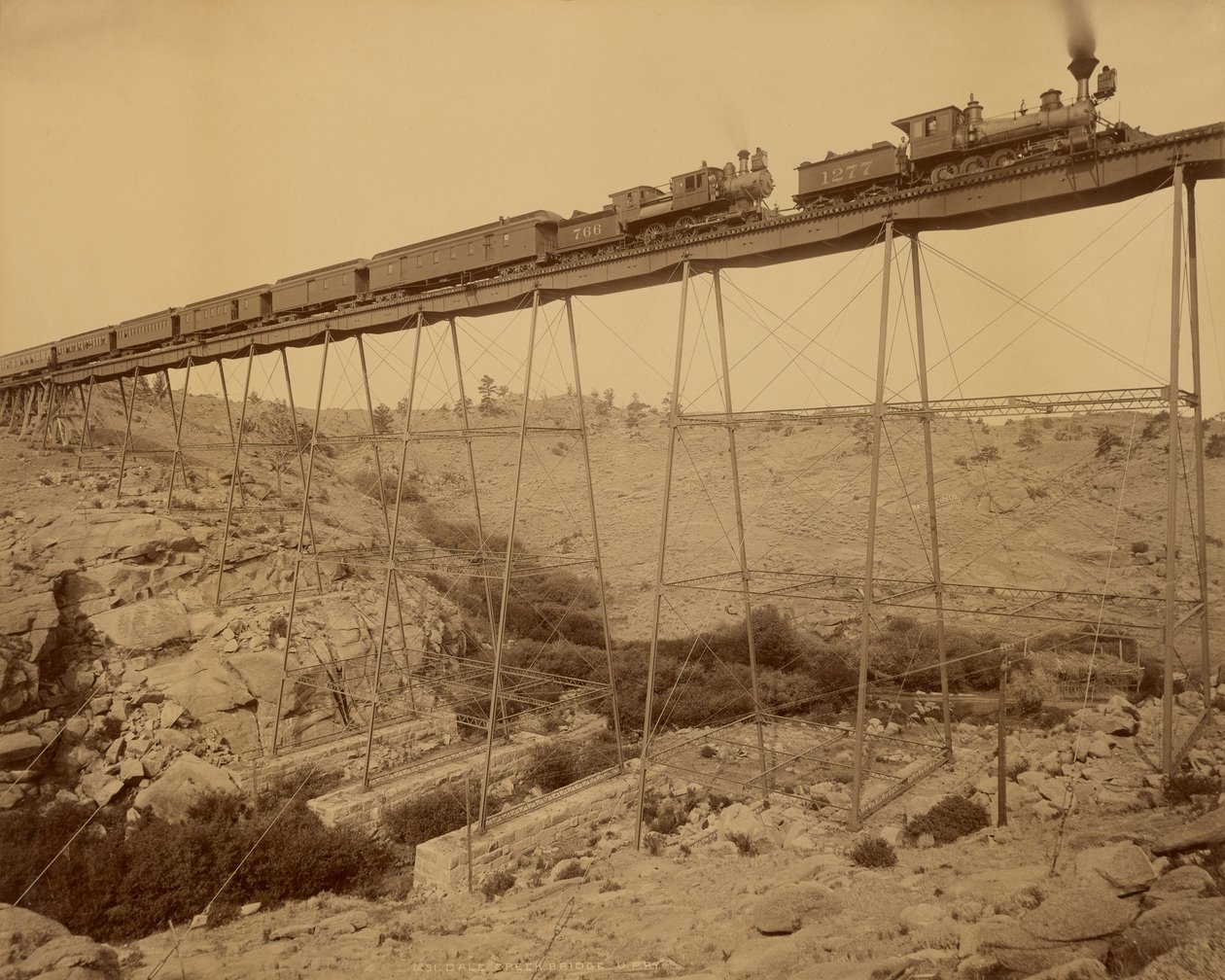 Dale Creek Bridge, Union Pacific Railway av William Henry Jackson