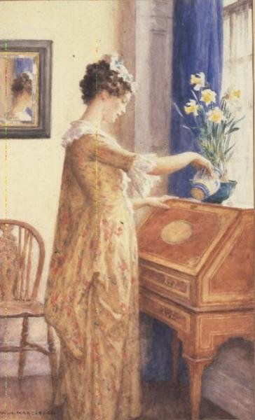 Vattna påskliljor av William Henry Margetson