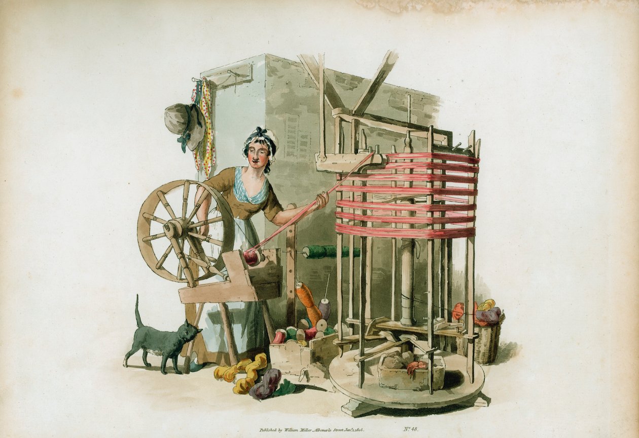 The Worsted Winder, 1805 av William Henry Pyne