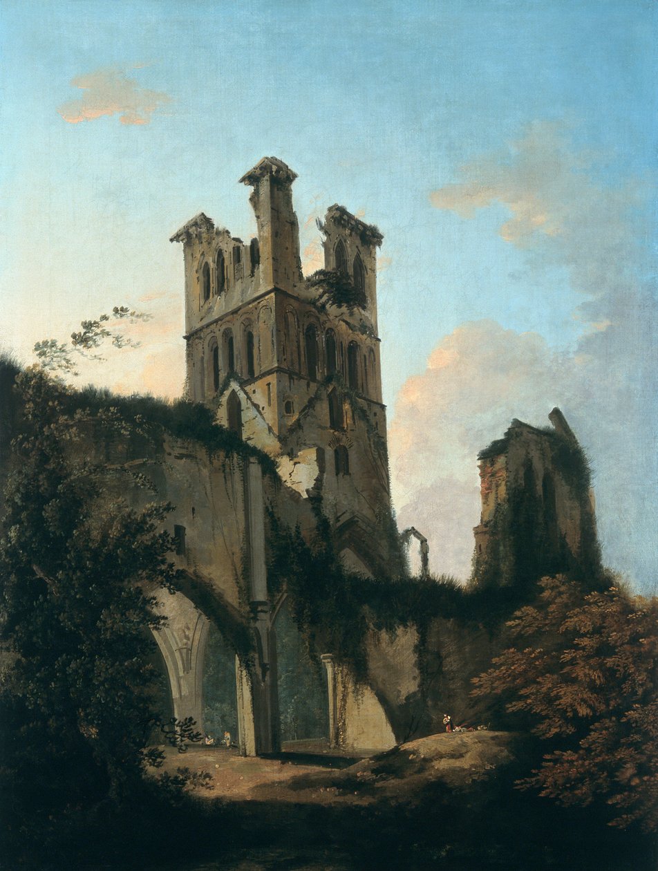 "Ruinerna av Llanthony Abbey", 1764-1797 av William Hodges