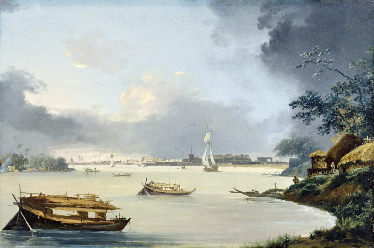 Utsikt över Calcutta, ca 1790 (olja på duk) av William Hodges