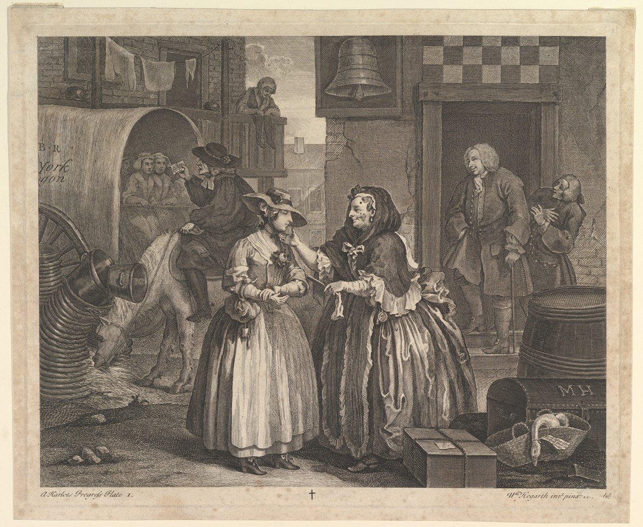 A Harlots Progress, tavla 1, april 1732. av William Hogarth