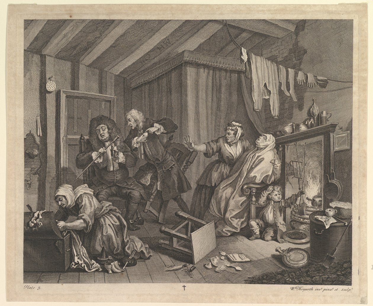 A Harlots Progress, tavla 5, april 1732. av William Hogarth