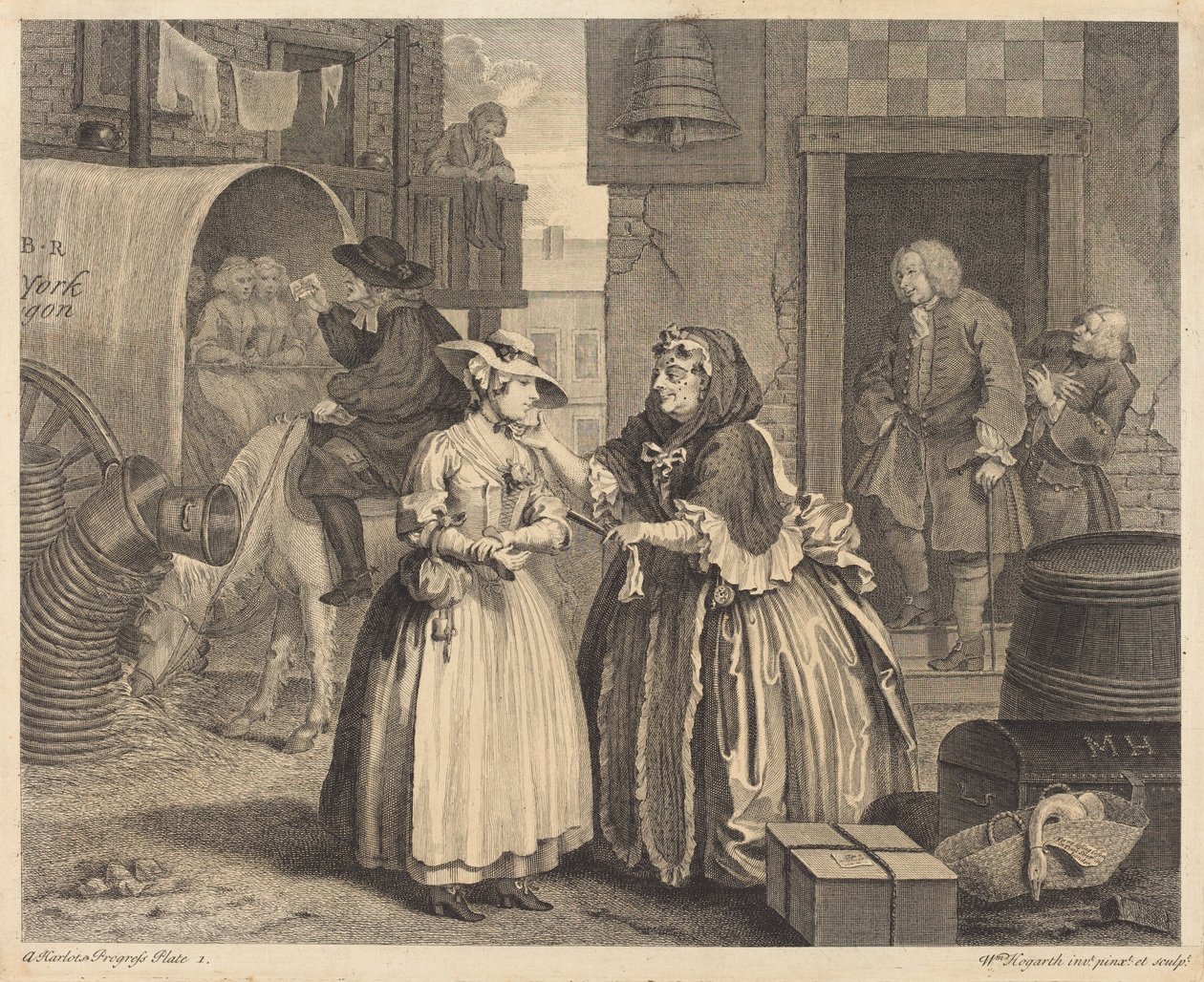 En skökas framsteg: pl.1 av William Hogarth
