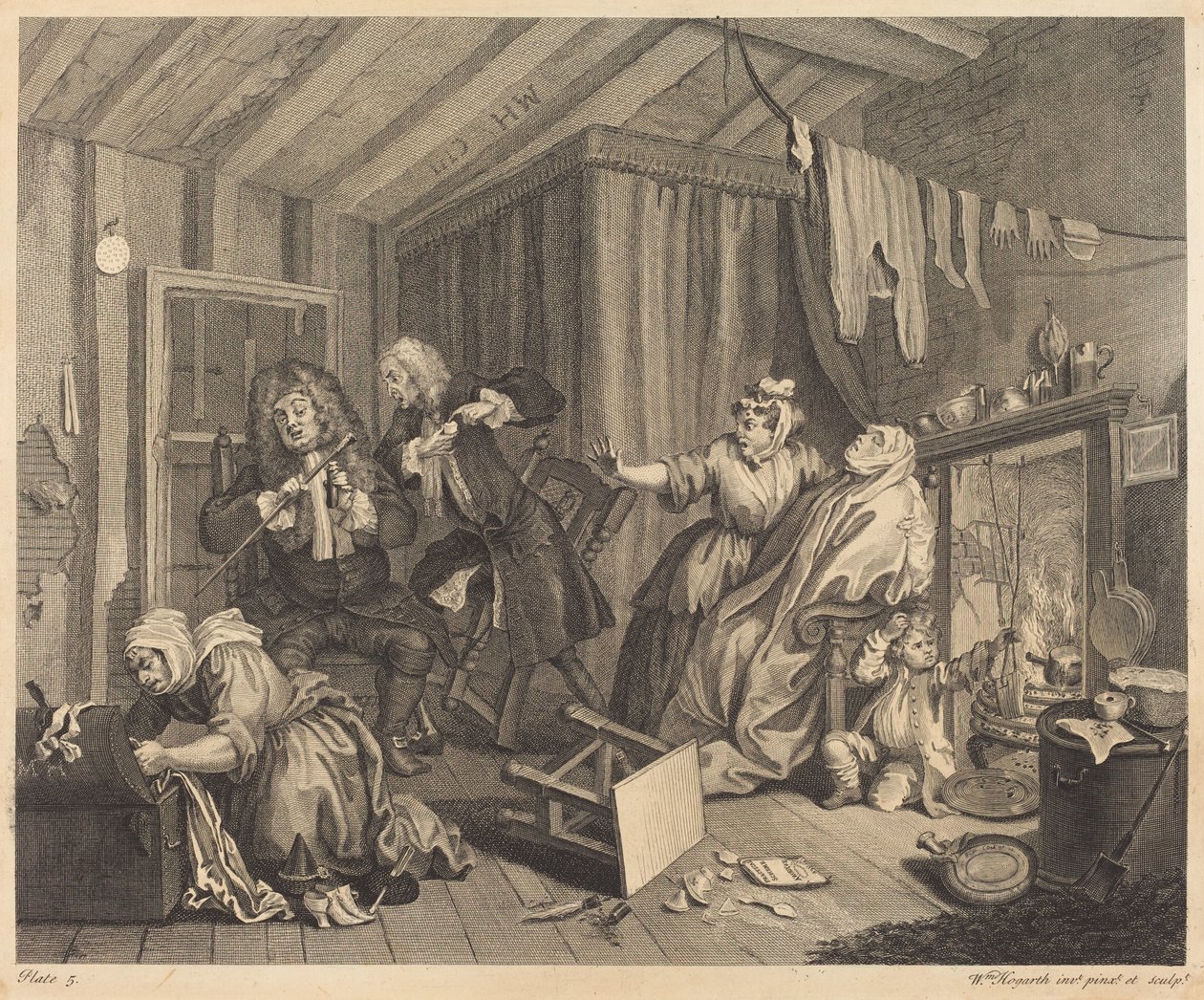 En skökas framsteg: pl.5 av William Hogarth