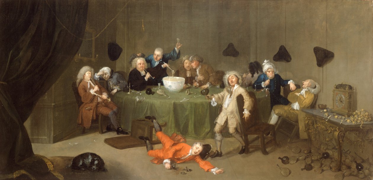 A Midnight Modern Conversation, c.1732 av William Hogarth