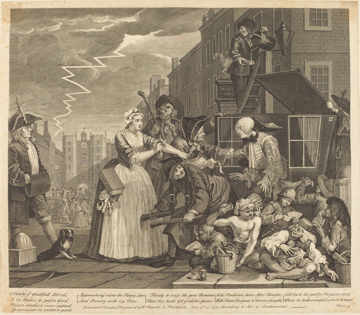 A Rakes framsteg: pl.4 av William Hogarth