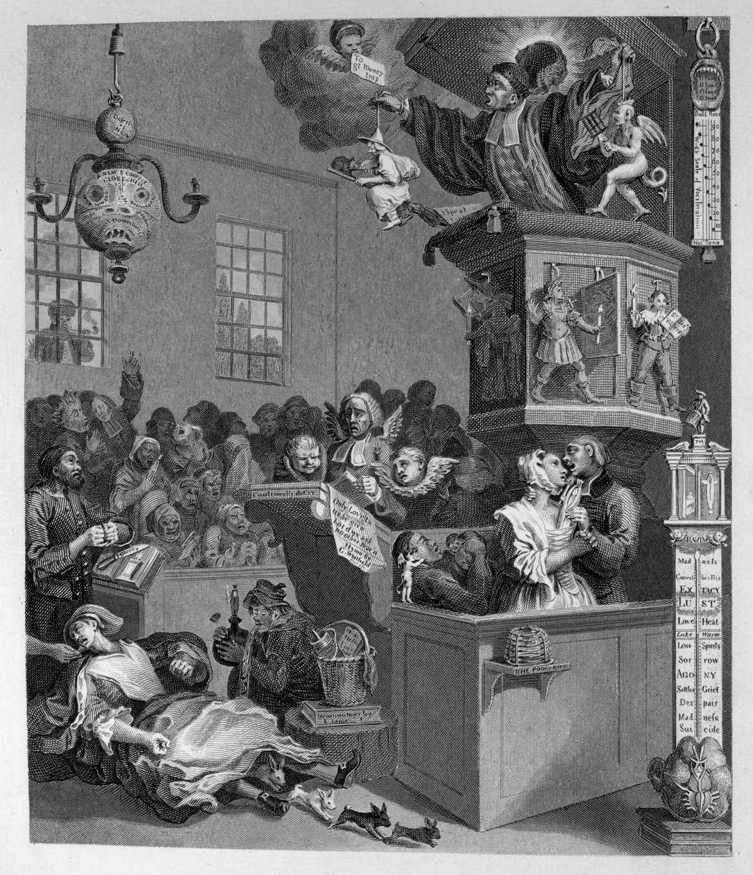 Godtrohet, vidskepelse och fanatism av William Hogarth