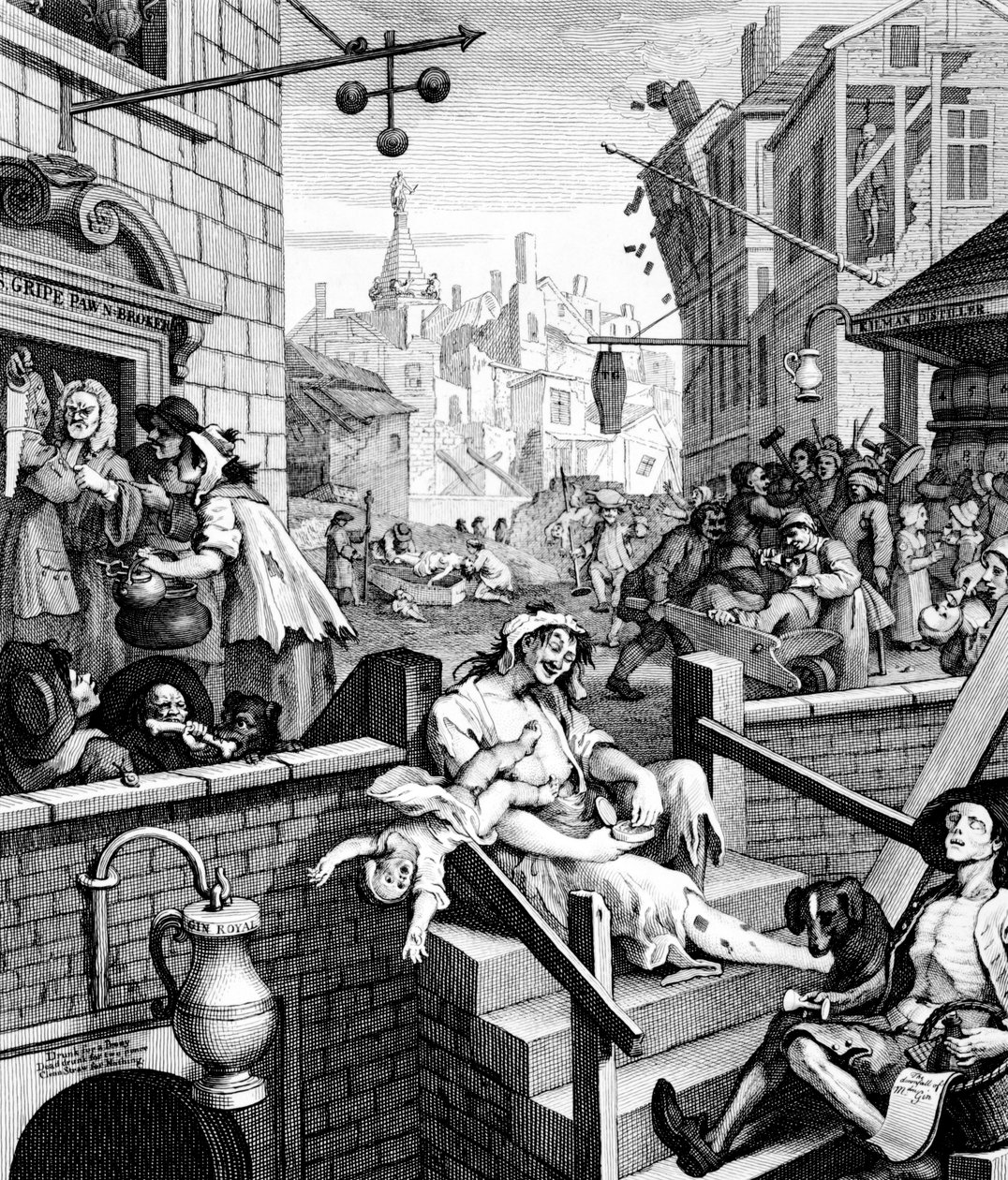 Gin Lane av William Hogarth