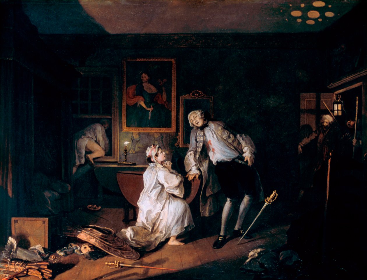 Äktenskap A-la-Mode: 5. The Bagnio, c1743 av William Hogarth