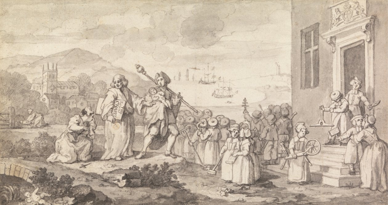 Studie för Foundlings av William Hogarth