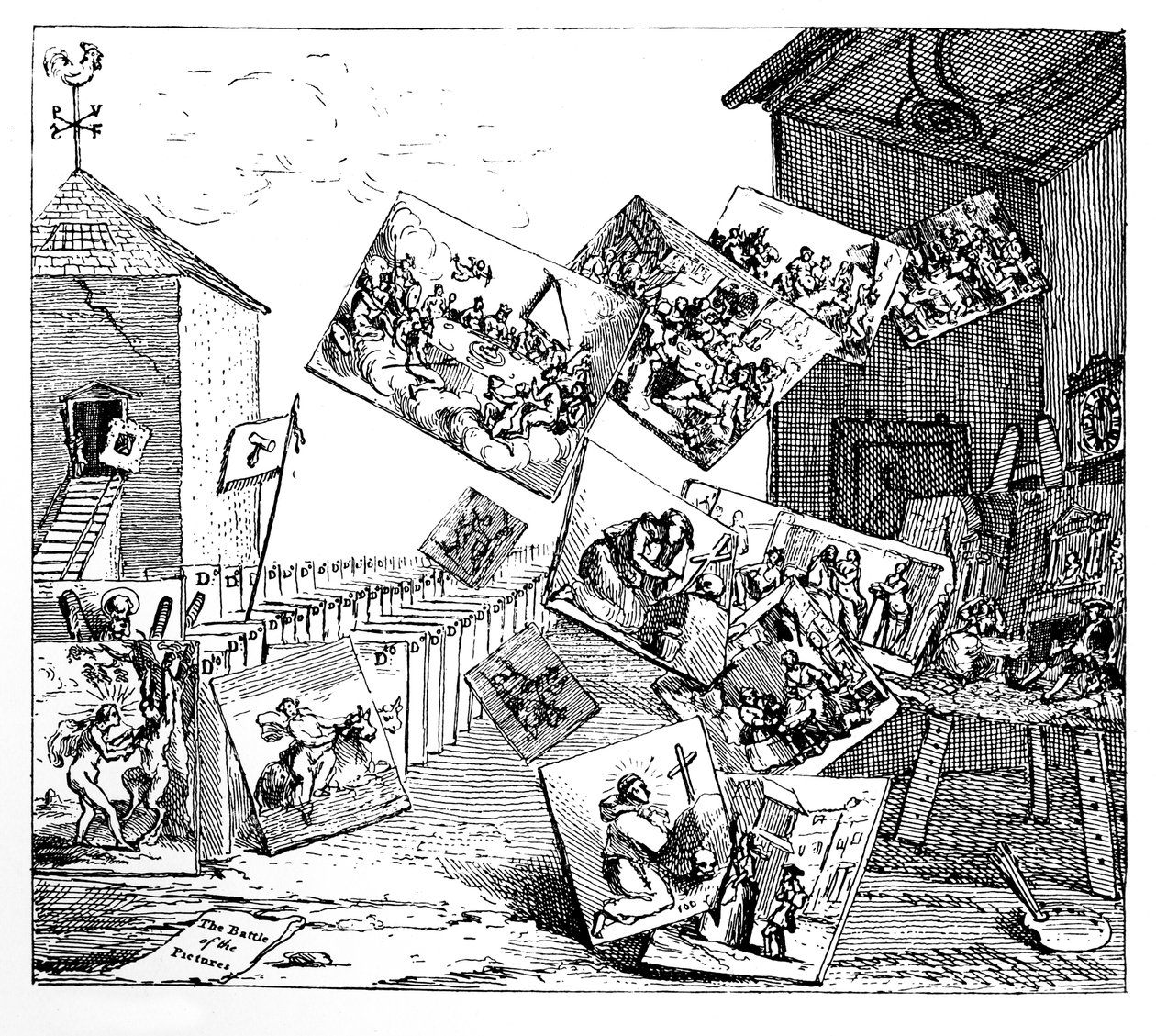 Slaget om bilderna, 1745. av William Hogarth