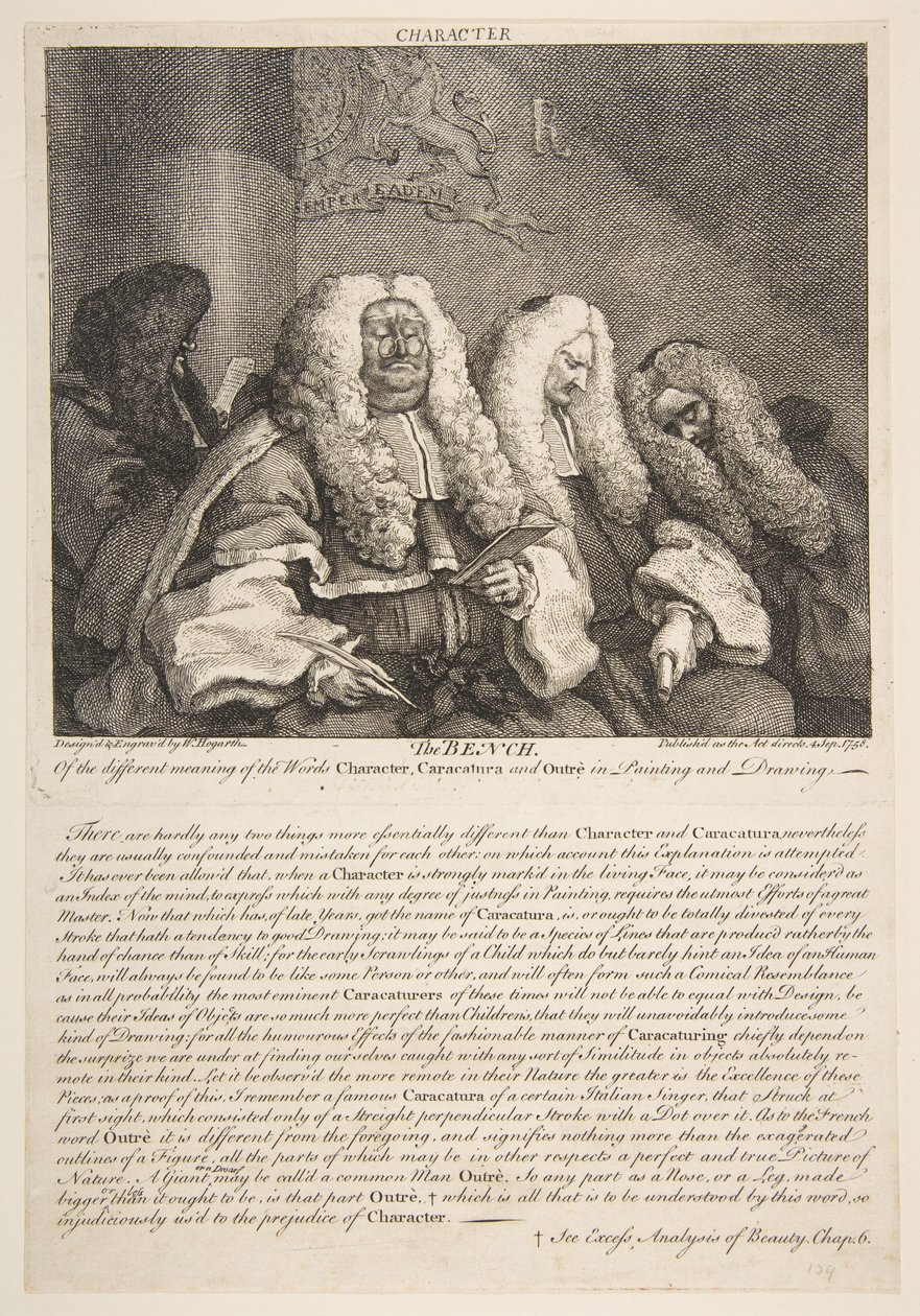 Bänken, september 1758. av William Hogarth