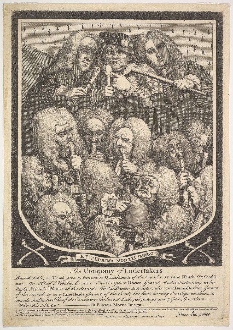 The Company of Undertakers, 3 mars 1736. av William Hogarth