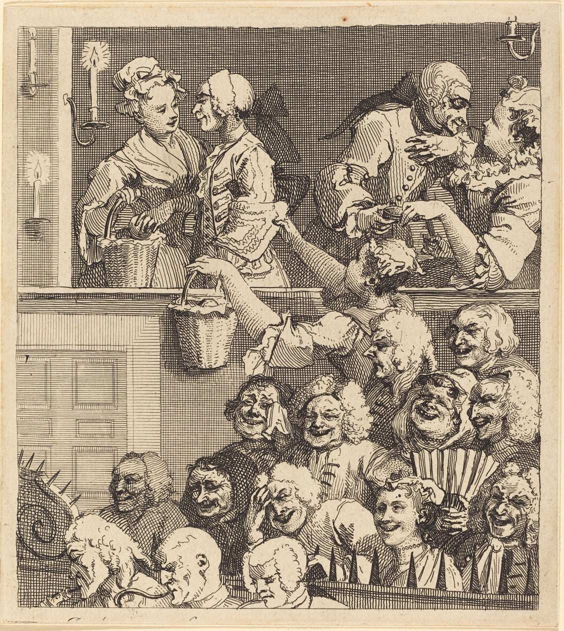 Den skrattande publiken av William Hogarth