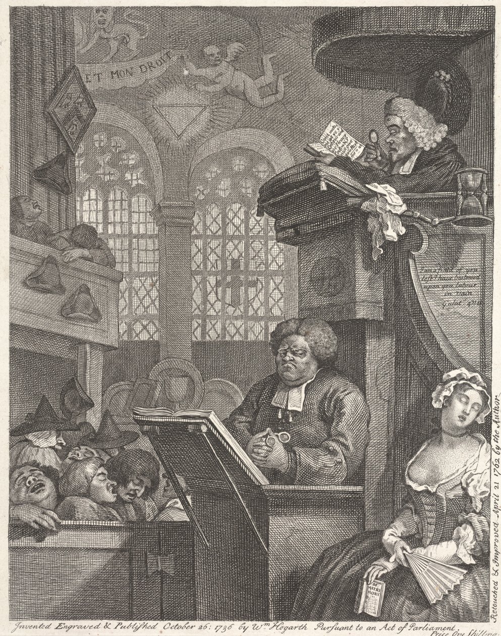 Den sovande församlingen av William Hogarth