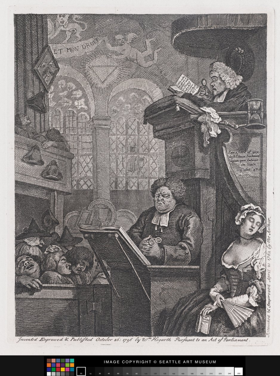 Den sovande församlingen av William Hogarth